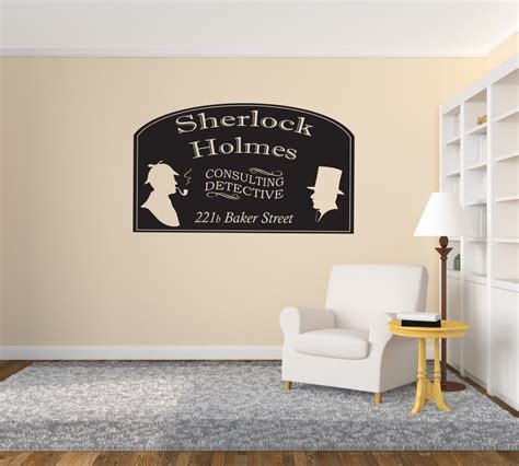 Sherlock Holmes Dr Watson Consulting Detective Room Wall Decor Vinyl