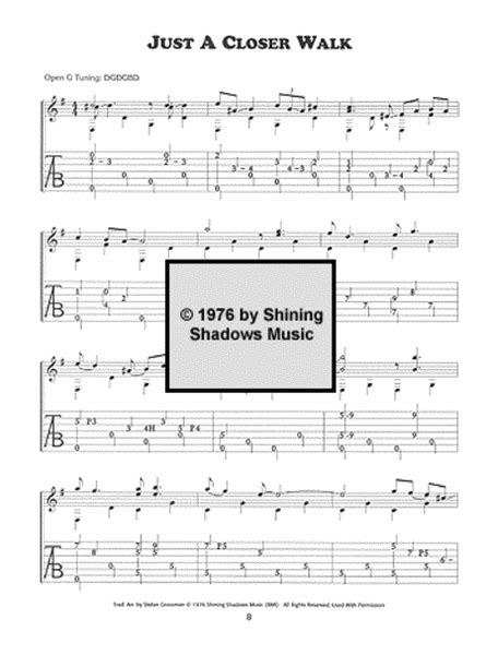 Fingerpicking Guitar Solos In Open Tunings By Stefan Grossman Acoustic Guitar Sheet Music