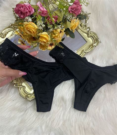 CALCINHA FIO DUPLO RENDA PRETO Império Lingerie