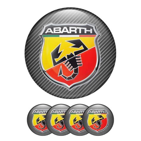 Fiat Abarth Silicone Stickers Center Hub Limited Edition Yellow Wheel