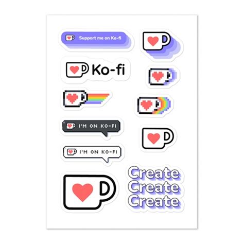 Ko Fi Creator Sticker Pack Ko Fi S Ko Fi Shop Ko Fi Where