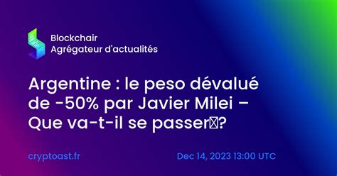 Argentine Le Peso D Valu De Par Javier Milei Que Va T Il Se