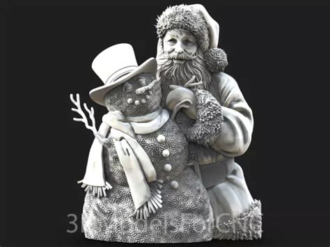 3D MODEL STL File For CNC Router Laser 3D Printer Santa Claus 5 2 48