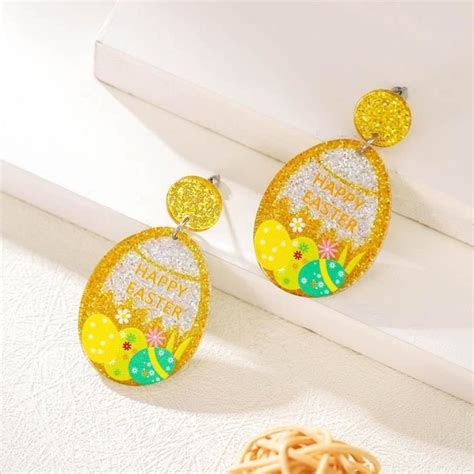 Boucles D Oreilles De P Ques Color Es En Forme De Lapin De P Ques