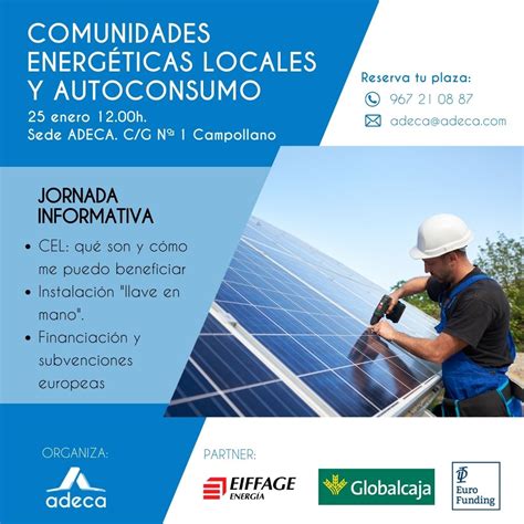 Jornada Informativa Comunidades Energ Ticas Locales Cel Y Autoconsumo