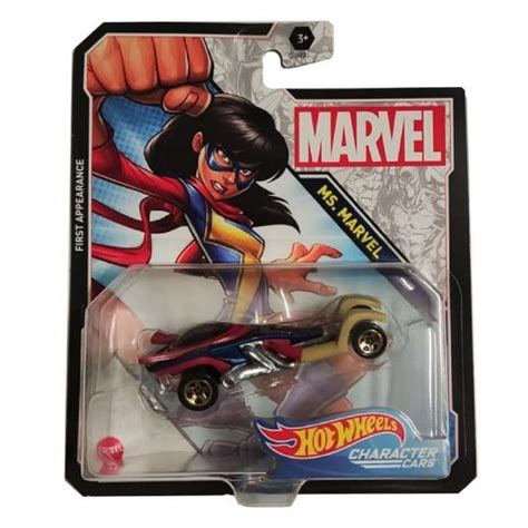 Mattel Gjh Hot Wheels Personnage Voitures Ms Marvel Marvel Voiture De Course