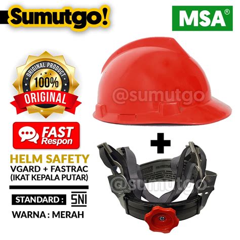 Jual Msa Vgard Lokal Helm Safety Ikat Putar Proyek Merah Safety