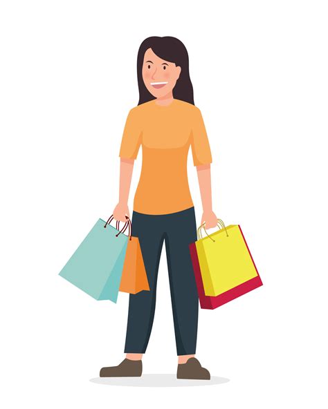 Free people shopping. People with shopping bags illustration 21491867 PNG with Transparent ...