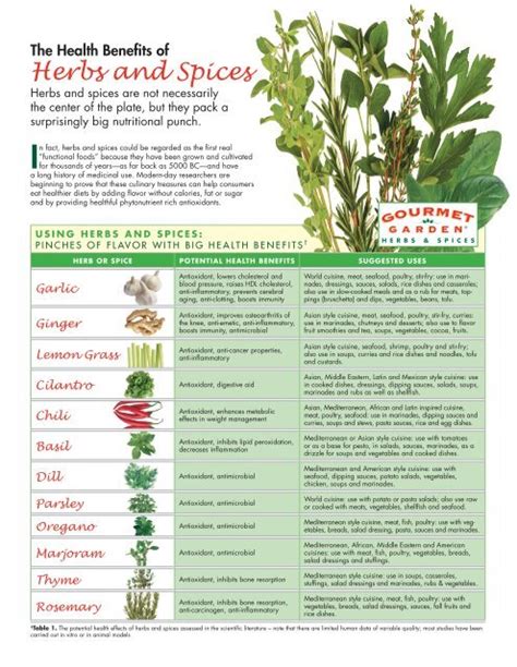 Herbs and Spices Health Benefits