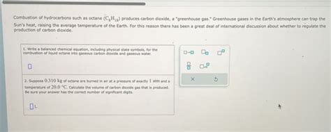 Combustion Of Hydrocarbons Such As Octane C8 StudyX