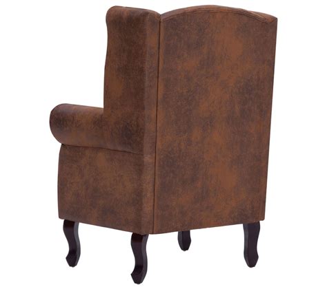 Fauteuil Chesterfield Et Repose Pieds Marron Similicuir Daim Fauteuil But