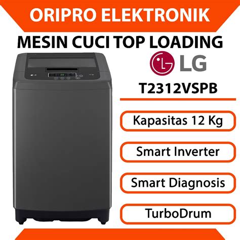jual mesin cuci top loading  kg lg smart inverter motor tvspb