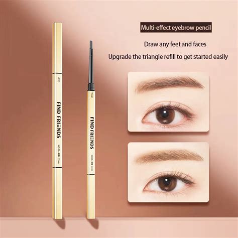 Waterproof Eyebrow Pencil 2 In 1 Rotating Built In Brow Brush 5 Colors