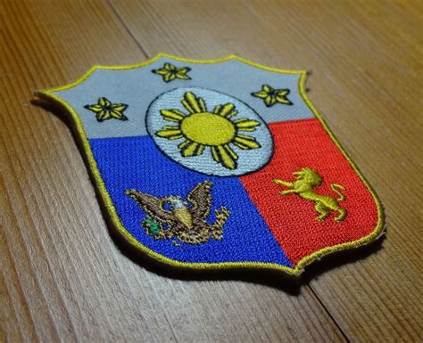 Philippines Coat Of Arms Patch Republic Asia Manila Filipino Etsy