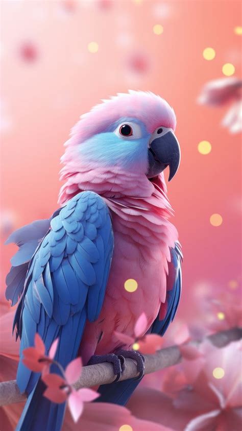 Cute Parrot dreamy wallpaper animal | Free Photo Illustration - rawpixel