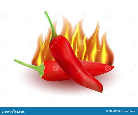 Red Hot Flamed Pepper Vector Set Chilli Fire Peppers In Cartoon Style Cartoondealer