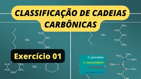 CLASSIFICAÇÃO DE CADEIAS CARBÔNICAS - Exercício Resolvido - 01 - YouTube