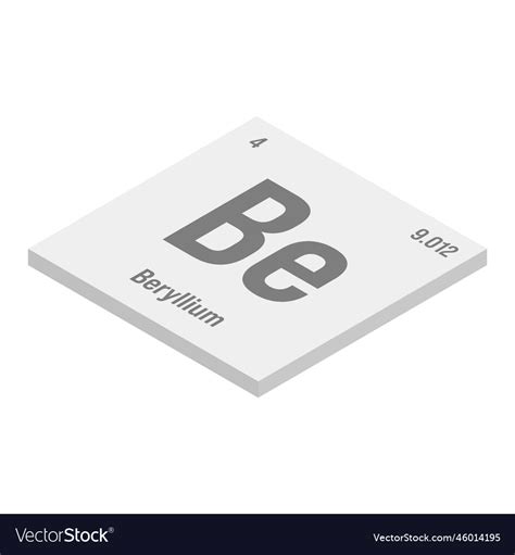 Beryllium be periodic table element Royalty Free Vector