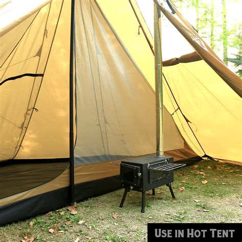 Preself Hot Tent Stove Large Side Window Winter Wood Burning Stove