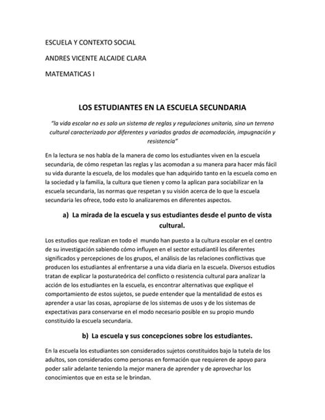 Escuela Y Contexto Social Pdf