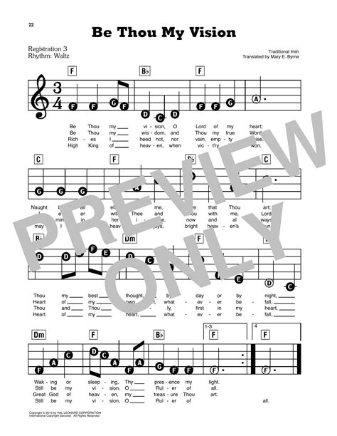 Be Thou My Vision By Traditional Irish Sheet Music For E Z Play Today