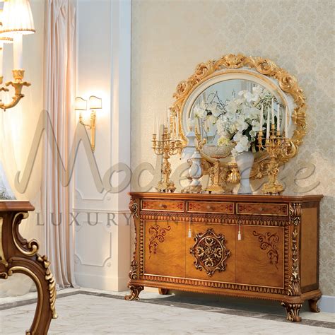 Luxury Gold Leaf Carved Mirror: Opulent Elegance