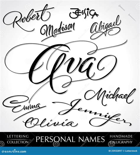 Names Hand Lettering (vector) Stock Vector - Illustration: 25932897