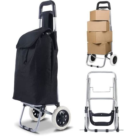 GIANTEX Chariot de Courses Pliable à Roulettes 35L Caddie Chariot de