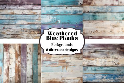 Weathered Blue Wood Planks Backgrounds Graphic By Laura Beth Love · Creative Fabrica