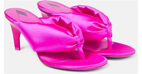 The Attico Rem Satin Thong Sandals In Pink Lyst