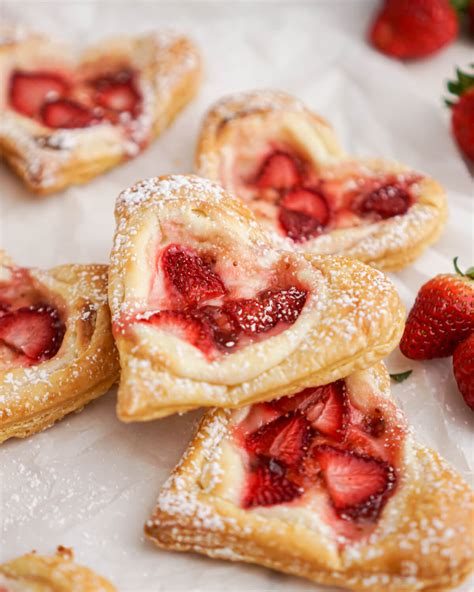 Easy Heart Shaped Strawberry Cream Cheese Danishes Baking For Friends