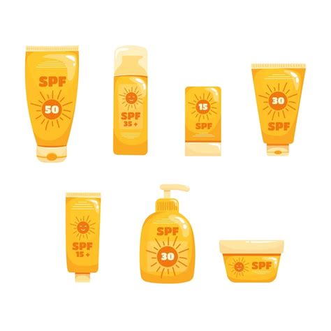 Premium Vector Vector Spf Sunscreen Health And Safety Set Of