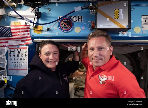 Expedition Crew Members Serena Aunon Chancellor Of Nasa Left And