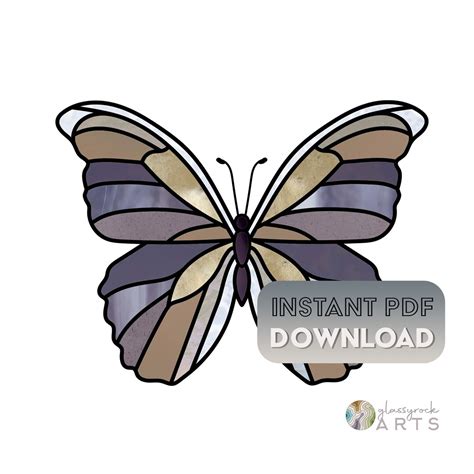 Butterfly Stained Glass Pattern Digital Pattern To Download Etsy