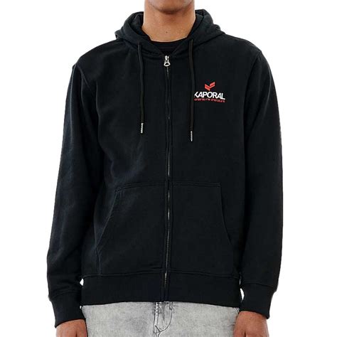 Sweat Capuche Zipp Noir Homme Kaporal Carele Espace Des Marques