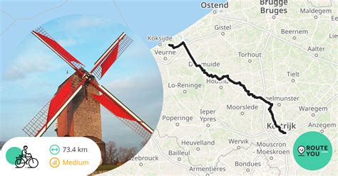 Kortrijk Oostduinkerke Recreatieve Fietsroute RouteYou