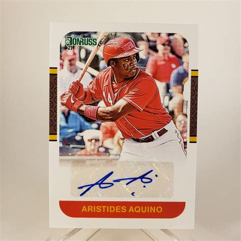 2021 Panini Donruss Retro 1987 Signatures Aristides Aquino 87S AA Auto