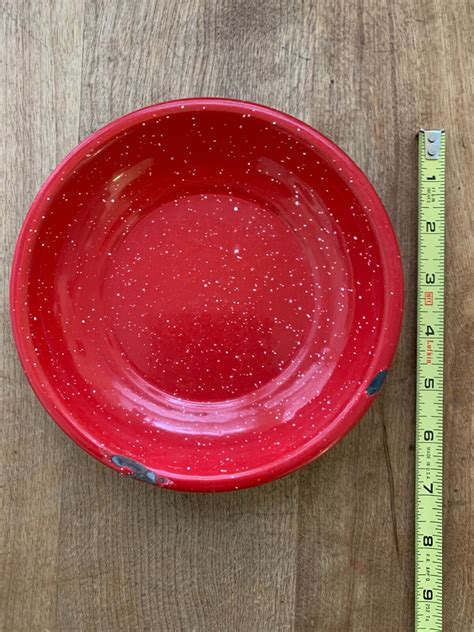 Vintage Red Splatterware Bowl Diameter X Deep Ebay