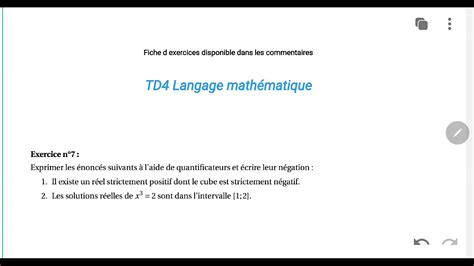 Td Langage Math Matique Exercice Youtube