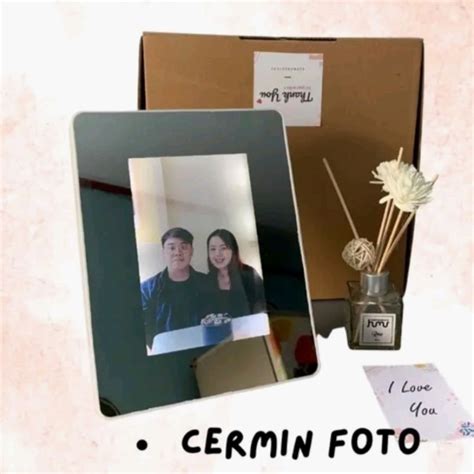 Jual SEHARI JADI Bingkai Foto Cermin Mirror Kotak Foto Wajah Lampu LED