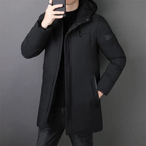 Masculino Jaqueta De Inverno Quente Capuz Dos Homens Puffer