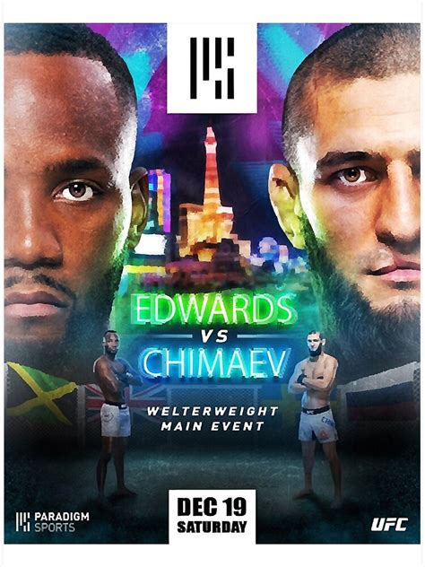 "UFC Poster Khamzat Chimaev vs Leon Edwards " Art Print by herdee06 ...