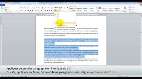 Comment Faire Interligne 15 Sur Word Tout Faire