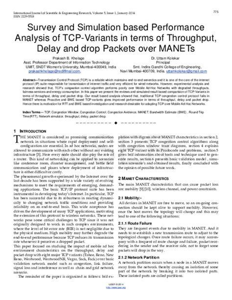 Pdf Survey And Simulation Based Performance Analysis Of Tcp Variants In Terms Of Throughput