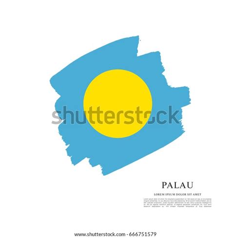 Flag Palau Brush Stroke Background Stock Vector Royalty Free