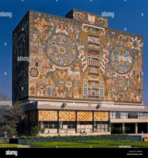 Edificio de la Biblioteca Central, UNAM, Ciudad de México, México ...