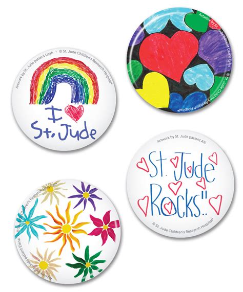 St Jude Patient Art Buttons Set Of 4 St Jude T Shop