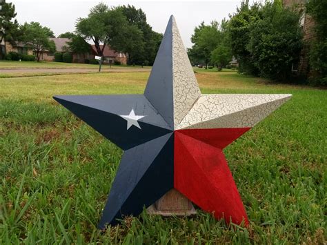 CRACKLE Style TEXAS Flag Star Red White Blue Metal Barn Star - Etsy