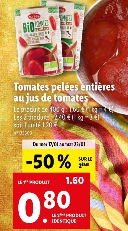 Promo Baresa tomates pelées entières au jus de tomates chez Lidl