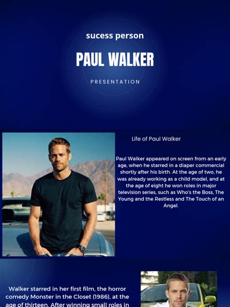 Unmasking The Man Behind The Legend Paul William Walker Iiis Extraordinary Life And Impact